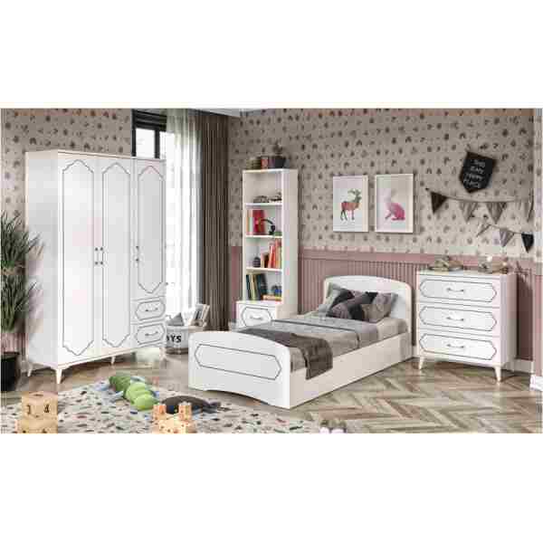 WENCE Hayal Modern Genç Odası Takımı Beyaz 4 Parçalı ve Tamamı 1. Kalite Mdf