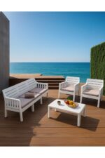 MOBETTO Ada 3+1+1+S Bahçe Takımı / Balkon - Bahçe - Teras Mobilyası - Antrasit - Görsel 4