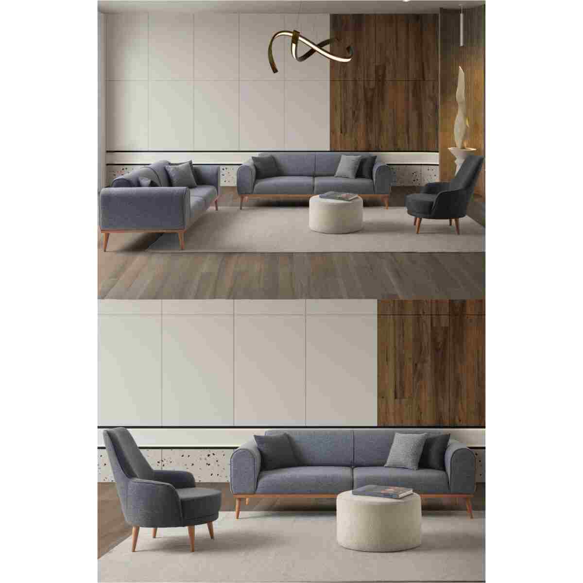 EDSY HOME Rebul 3+3+1 Koltuk Takımı Bej Renk - Görsel 13