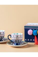 English Home Exotic Wild New Bone China Kahve Fincan Takımı 4 Parça 2 Kişilik Sarı - Görsel 3