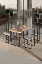 Retodesign Minderli Star 4 Kişilik Masa Takımı - Görsel 6