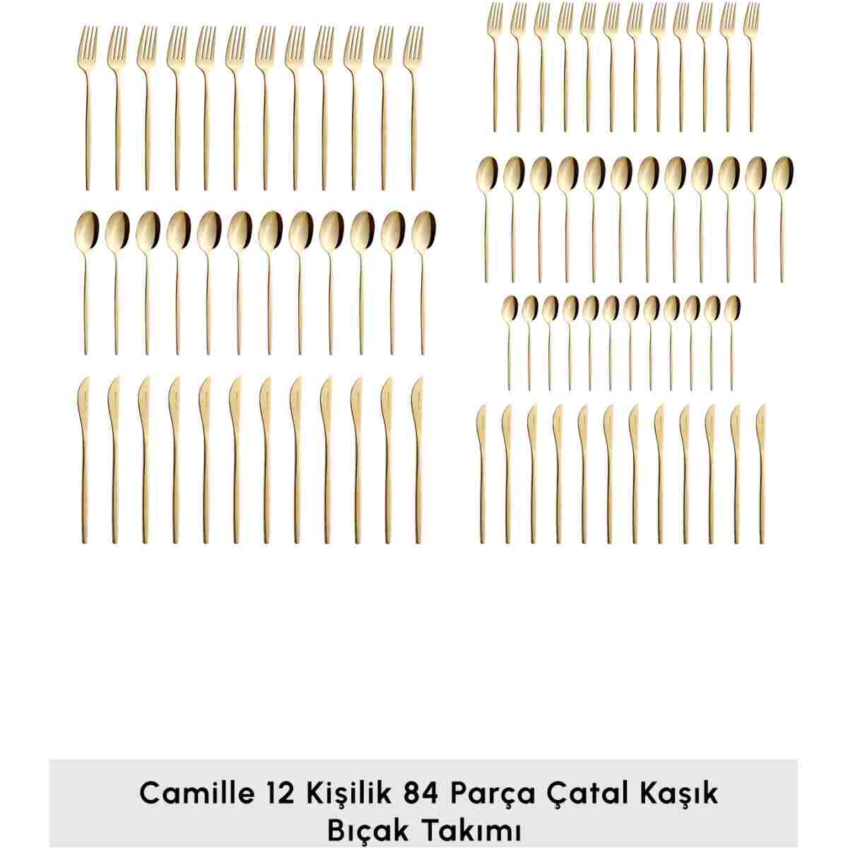 Karaca Camille 12 Kişilik 84 Parça Çatal Kaşık Bıçak Takımı - Görsel 3