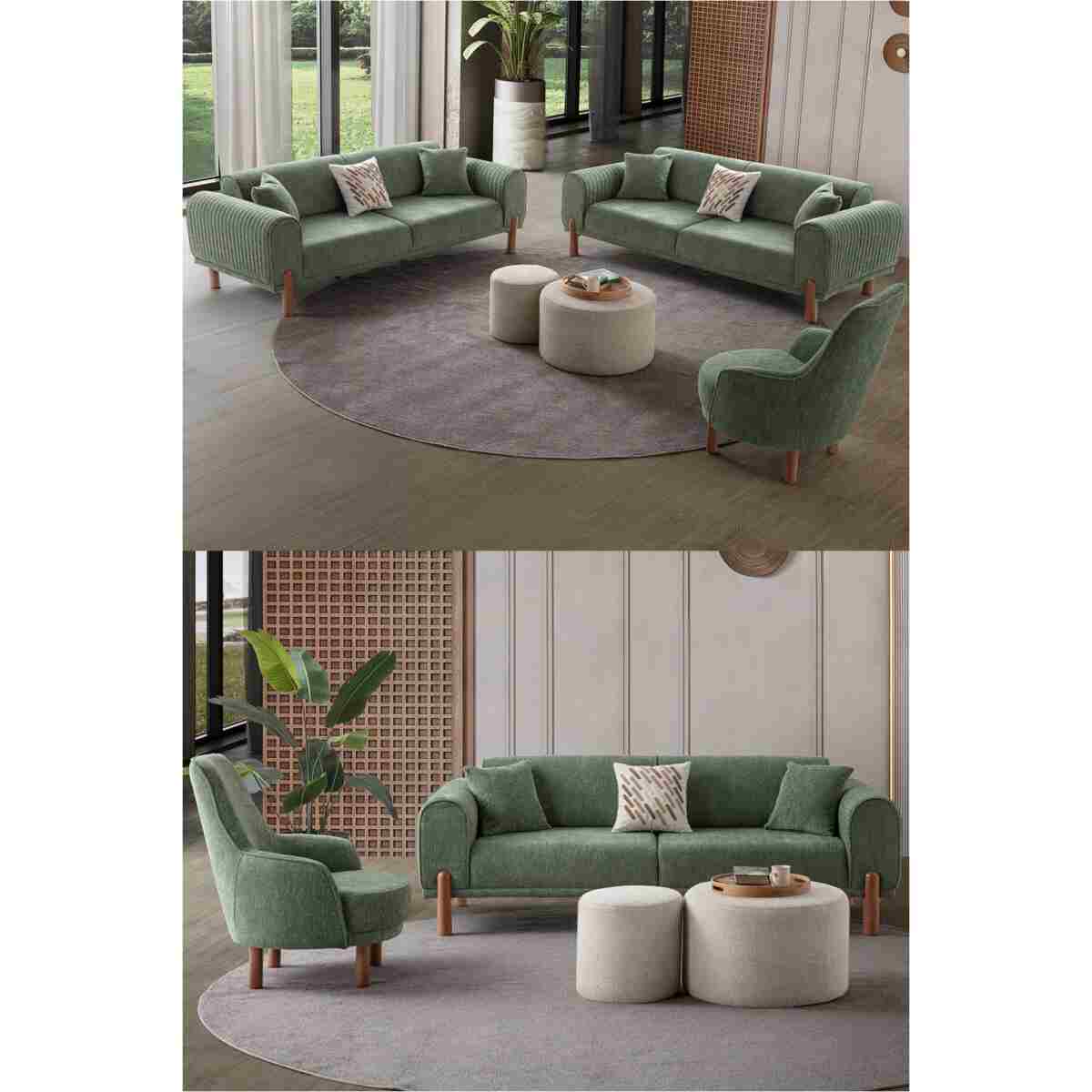 EDSY HOME Armoni 3+3+1+1 Koltuk Takımı Krem - Görsel 8