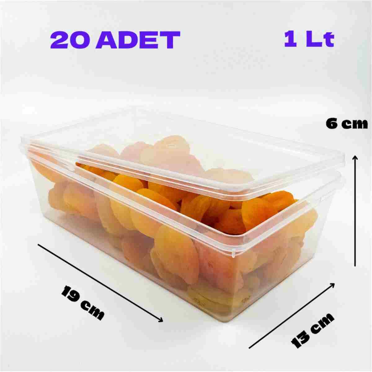 SUPERPUP Saklama Kabı 20 Adet 1 Litre Kendinden Kapaklı Ve Kilitli Dondurucu Ve Gıda Hava Almaz 19x13x6 Cm - Görsel 10