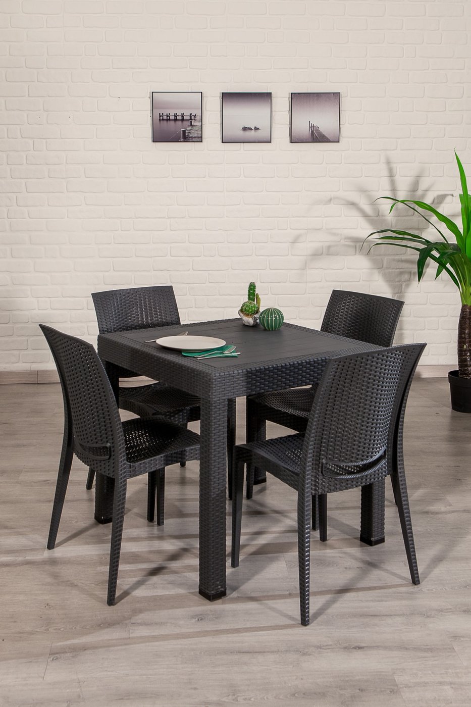 e905ad8b76a495948fc1101a19dbba53 MOBETTO Home Rattan 4 Kişilik Bahçe Balkon Masa Takımı, Rattan Masa Seti ( CAMSIZ ) - Görsel 1