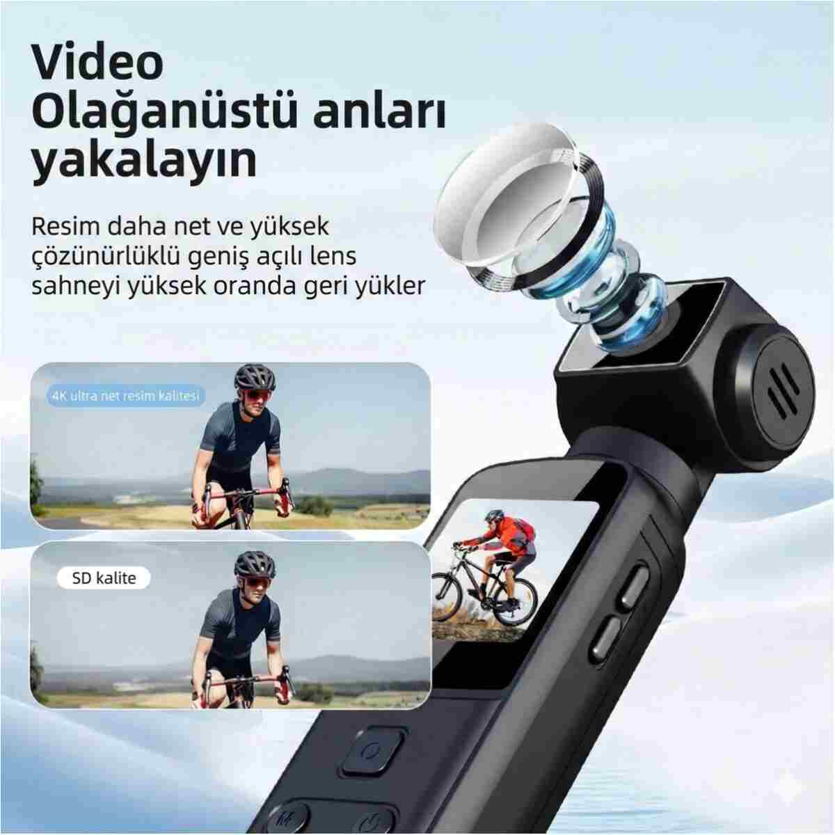 TARÇIN 4K Ultra HD Mini Aksiyon Kamerası | Wi-Fi , 270° Döner Lens, EIS Stabilizasyon - Görsel 6