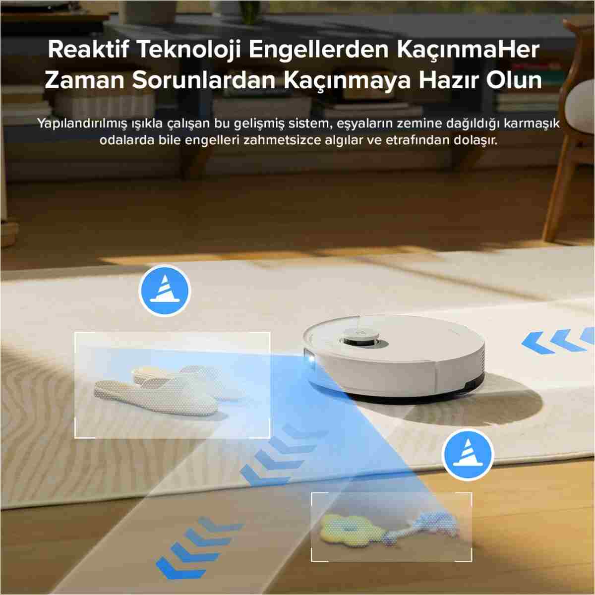 Roborock Vacuum Q8 Max Pro Robot Süpürge Beyaz - Görsel 12