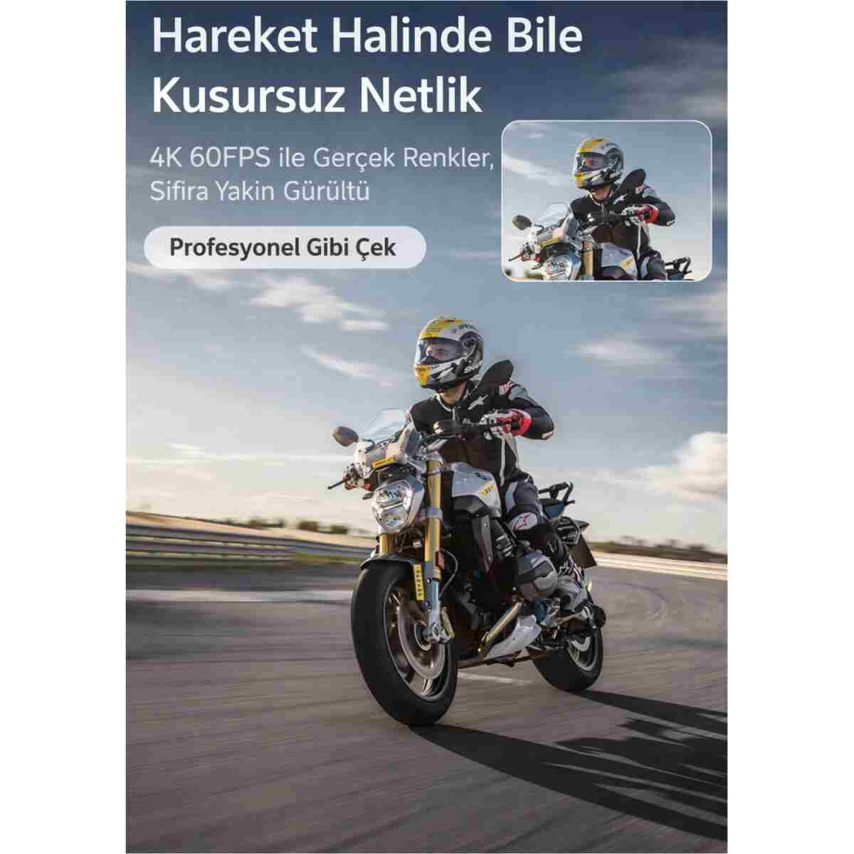 Qifit Kuryelere Motorsiklet Özel 4K 60FPS aksiyon kamerası Tüm Herşeyi Akıcı ve Dikey Çekim Uyumlu - Görsel 2