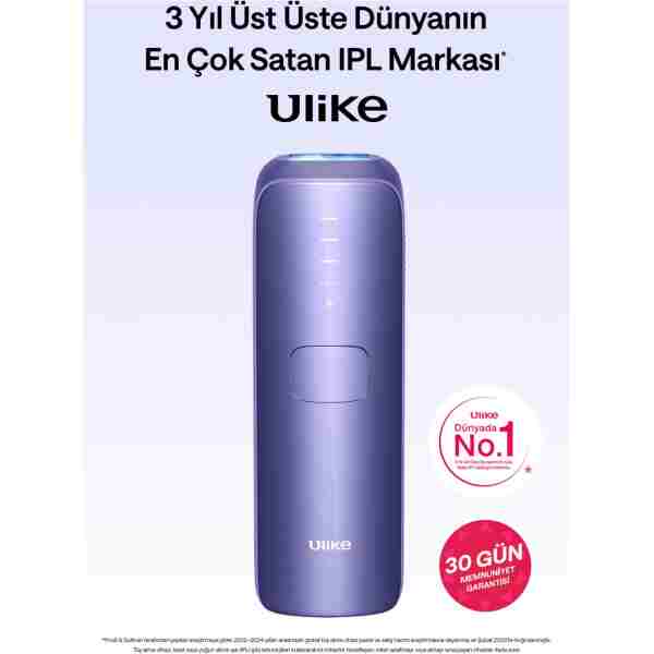 Ulike Air 3 Acıyı Önleyen Sapphire Buz Soğutma IPL Lazer Epilasyon Aleti Mor, 700.000 Atım, Deri Kutulu