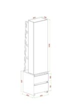 AYMOBSAN Armony 3 Raflı, Aynalı, Çekmeceli, Otuma Alanlı, Takı Ve Aksesuar Dolabı, Çok Amaçlı Dolap, Beyaz - Görsel 6