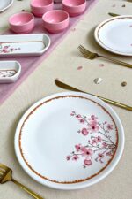 Erbaşlar Lüx Seramik Sakura Çiçeği 14 Parça 6 Kişilik Kahvaltı Takımı, Seti - Görsel 8