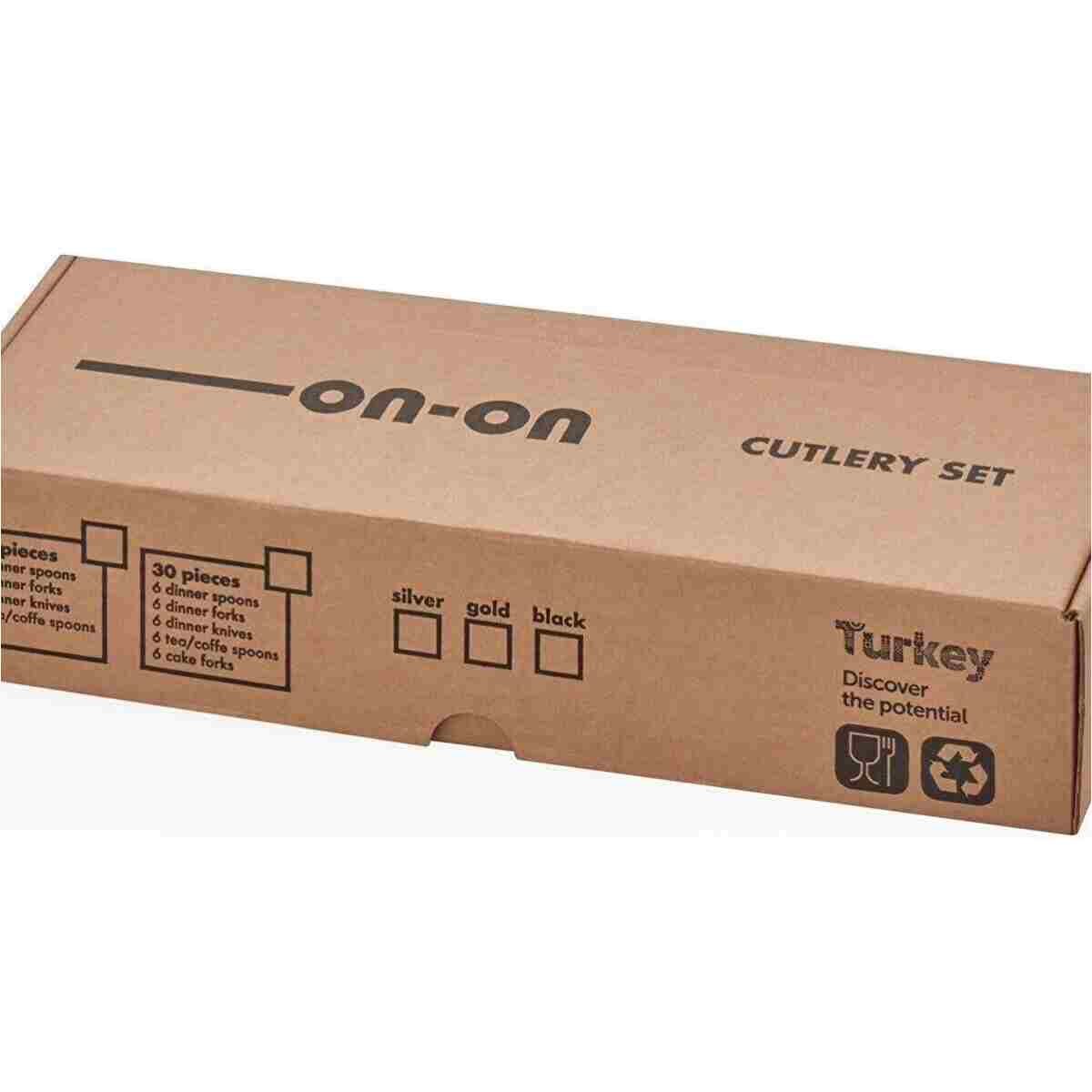 on-on Mokka 6 Kişilik 30 Parça Çatal Kaşık Bıçak Takımı - Görsel 4