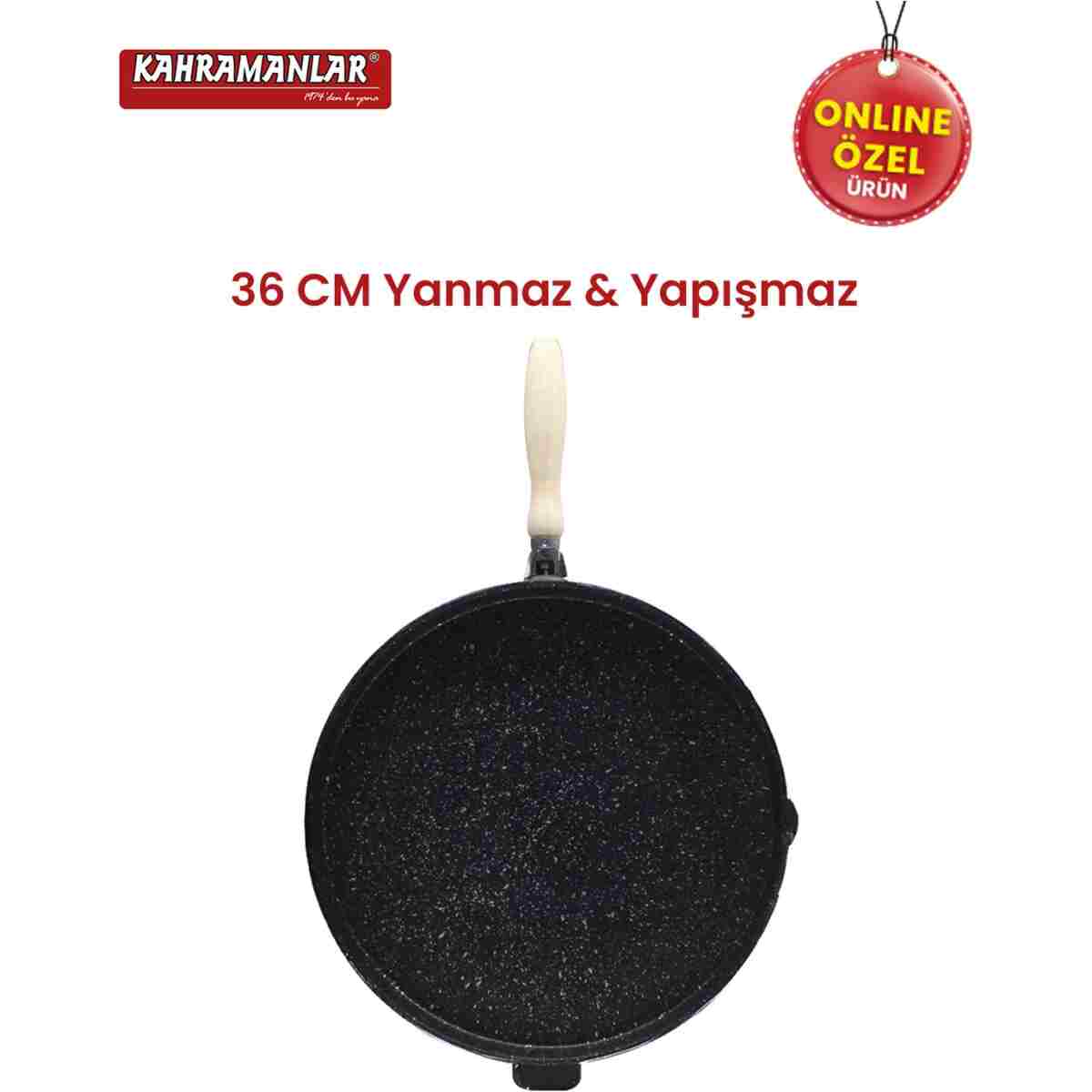 Kahramanlar 36 Cm Çok Amaçlı Çift Taraflı Döküm Tava - Görsel 6