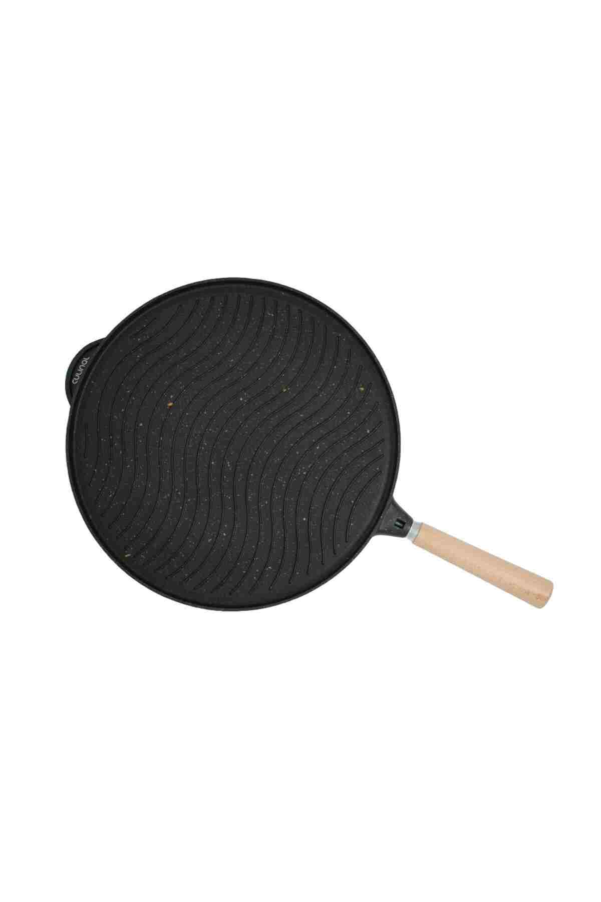 Culinal Çift Taraflı Döküm 36cm Bazlama Pizza Grill Gözleme Tavası - Görsel 9