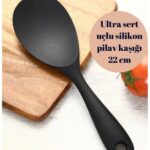BRE HOME 22 cm ultra sert uçlu silikon pilav kaşığı yüksek ısıya dayanıklı Yanmaz Yapışmaz
