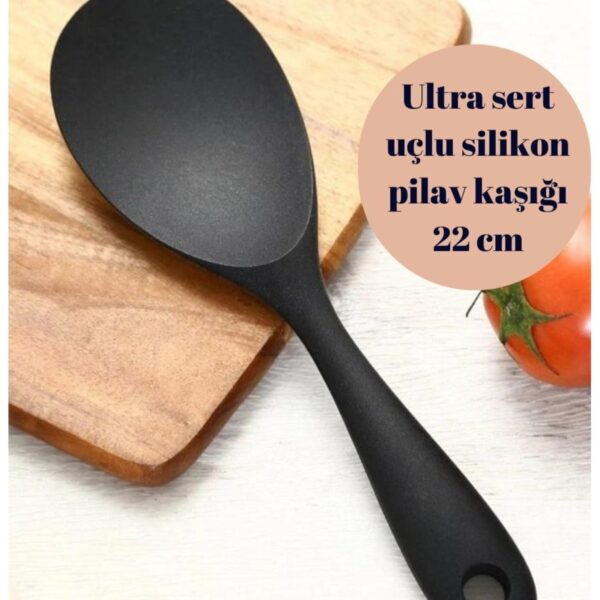 BRE HOME 22 cm ultra sert uçlu silikon pilav kaşığı yüksek ısıya dayanıklı Yanmaz Yapışmaz