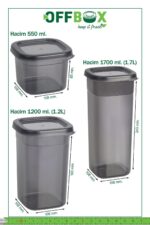OFFBOX 24 Adet 48 Parça 0,55-1,2-1,7 Litre Kare Erzak Bakliyat Saklama Kabı Seti 40 Etiket Hediyeli - Görsel 8