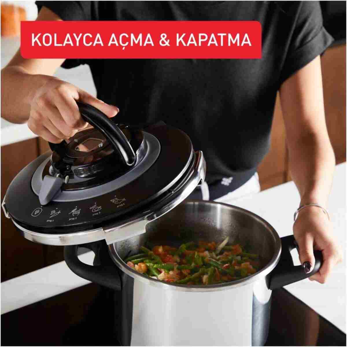 TEFAL Clipso+ Chef Düdüklü Tencere - 8 Litre - Görsel 3