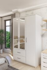 Metalia Gm 851 Home Aynalı 3 Kapı 2 Çekmeceli Gardırop - Görsel 2