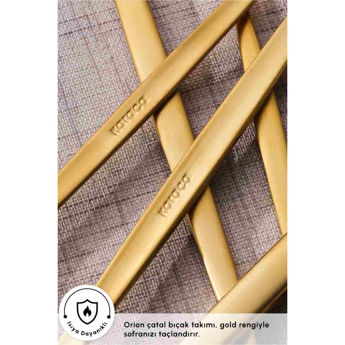 Karaca Orion Matte Gold 30 Parça 6 Kişiik Çatal Kaşık Bıçak Seti - Görsel 4