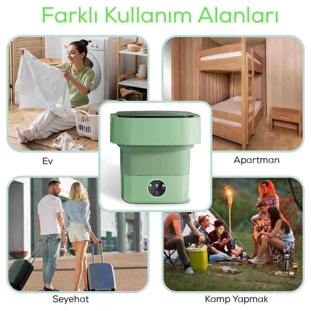 DEMPOWER Katlanabilir Çamaşır Makinesi - Seyahat, Kamp Ve Küçük Yaşam Alanları Için Ideal - Görsel 7