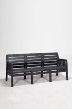 SANDALİE Lara Mindersiz / 3 1 1 S Bahçe Takımı Balkon - Bahçe - Teras Mobilyası / Antrasit - Görsel 5
