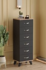 AEKA AE-3038 Belinda 6 Çekmeceli Antrasit Gri Şifonyer Komodin 132*45*36 cm - Görsel 3
