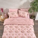 MARLA HOME Çift Kişilik Welsoft Yorgan Uyku Seti | Lastikli Çarşaflı | Pudra Rose