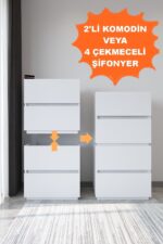 AEKA Ae-2034 Galata 4 Çekmeceli Patentli Çam Renkli Şifonyer Yatak Odası Bebek Odası Komodin - Görsel 7