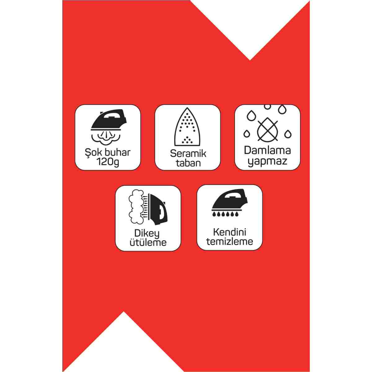 Arzum AR684 Olivya Buharlı Ütü 2400W, Seramik Taban, Dikey Buhar, Şok Buhar, Damlama Önleme, Siyah - Görsel 6