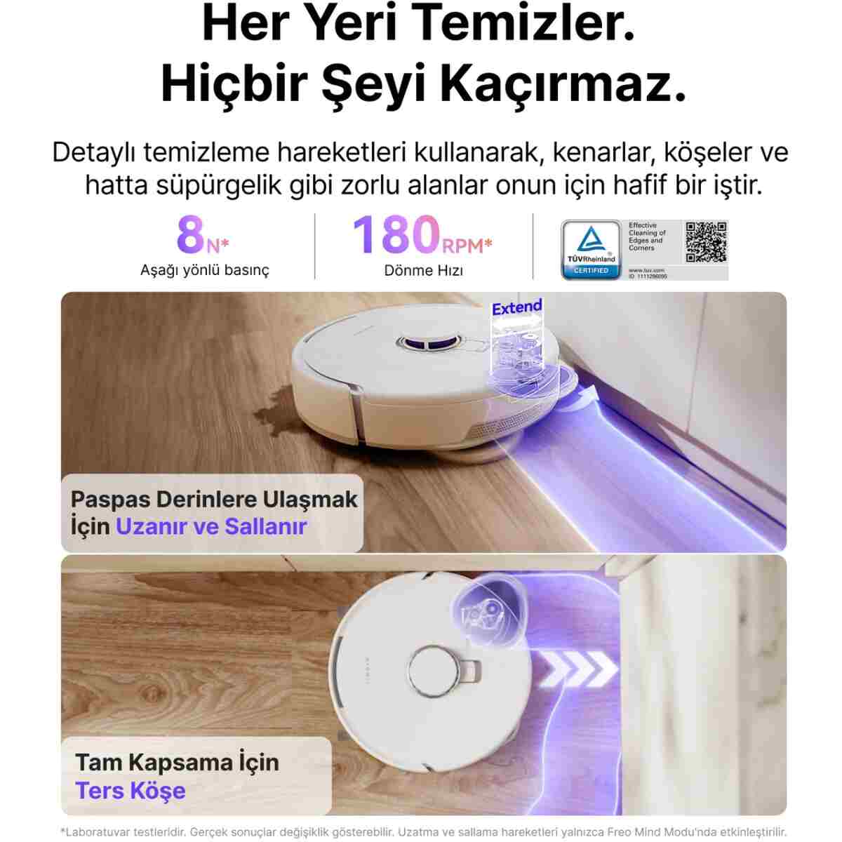 Narwal Freo Z10 Akıllı Robot Süpürge Beyaz,15.000PA Emiş Gücü - Görsel 5