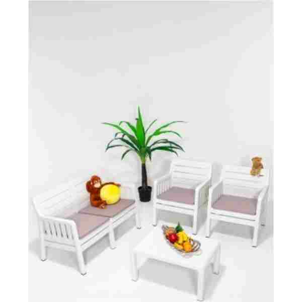 SANDALİE Lara 2 1 1 S Bahçe Takımı Balkon - Bahçe - Teras Mobilyası / Beyaz