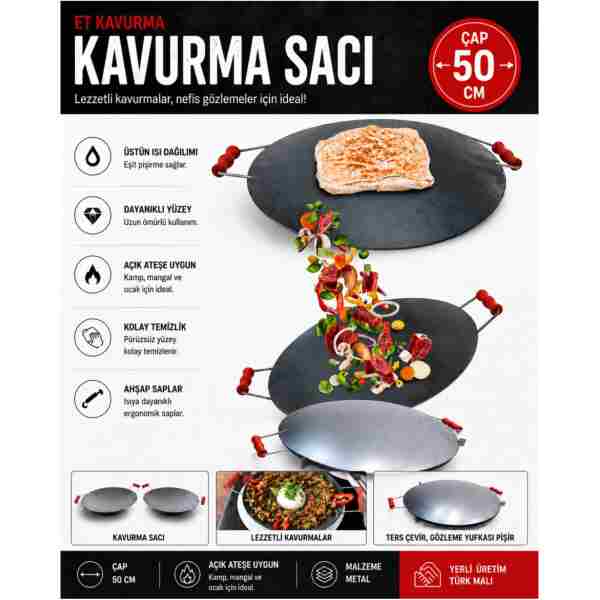 Otm 50 Cm Saç Kavurma Gözleme Sacı