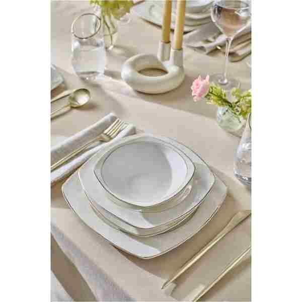 Karaca Square Bone Serena 24 Parça 6 Kişilik Porselen Yemek Takımı