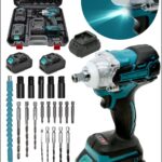 MOONSHOP Pro Seri 58VF Çift Akülü Somun Bijon Sökme Takma Sıkma Matkap Kömürsüz Akülü Vidalama 32 Parça Set