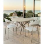 fursimo Adore Serisi Açılabilir Yemek Masası Takımı 100x100 → 135x100 cm | 1. Sınıf MDF Lak Panel | Metal Ay