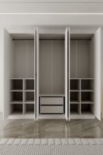 AEKA AE-2191 Hisar Beyaz/Beyaz Aynalı 6 Kapaklı Çok Bölmeli Askılı ve Raflı Geniş Hacimli Gardırop 210x210 cm - Görsel 7