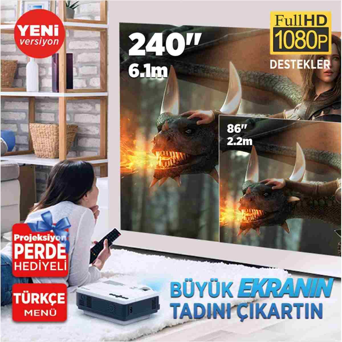 Vankyo Leisure 410 5g Wifi 1080p Destekli Lcd Led Projeksiyon Cihazı - 240 Inç Yansıtma - Dahili Hoparlör - Görsel 5
