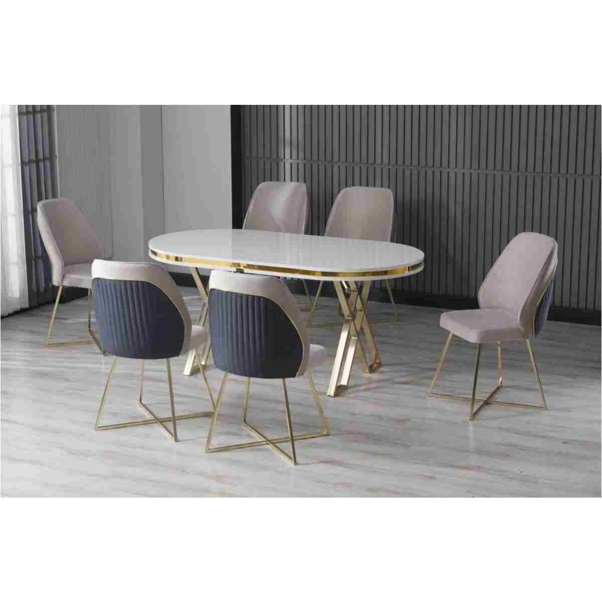 ÜNALMIŞ Mutfak Yemek Masa Sandalye Takımı Lüx Quality 90x170 (1MASA-6SANDALYE) - Görsel 5