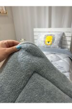 yok yok evim eve dair her şey Welsoft Pofuduk Çift Taraflı SEVİMLİ KEDİ Desenli Tek Kişilik Yorgan Uyku Seti - Görsel 3