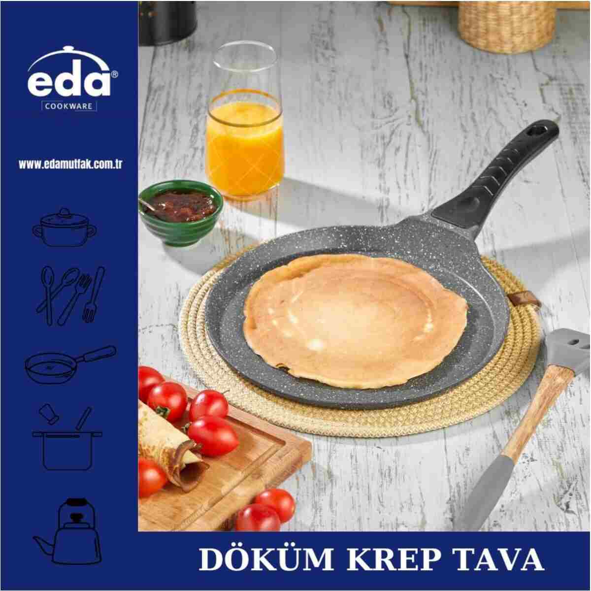 Eda Granit Döküm Krep Tavası 26cm - Görsel 8