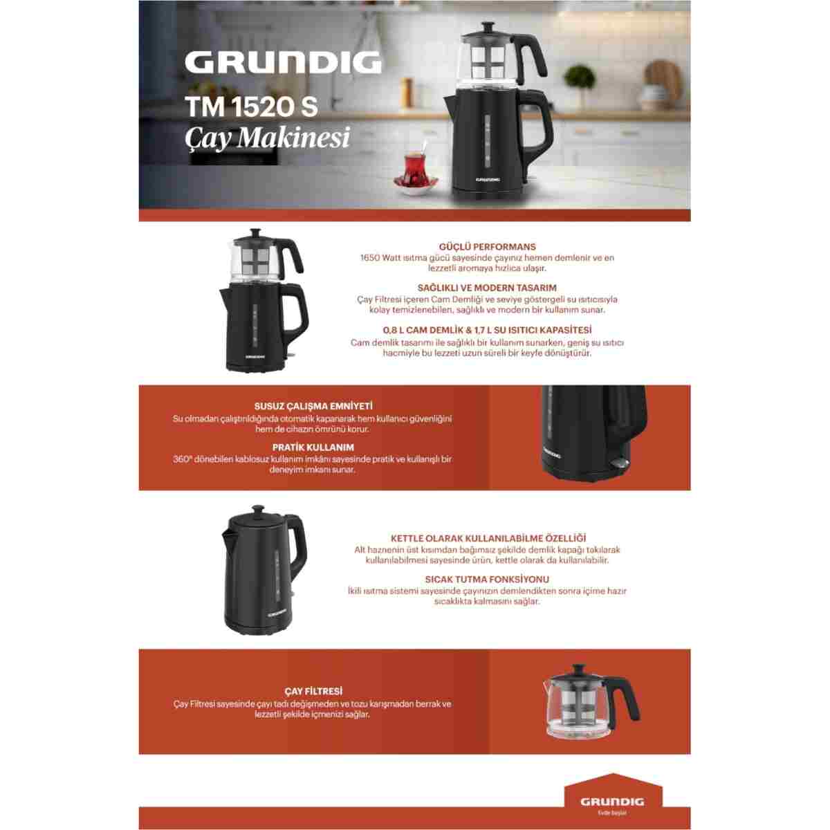 Grundig TM 1520 S Çay Makinesi - Görsel 8