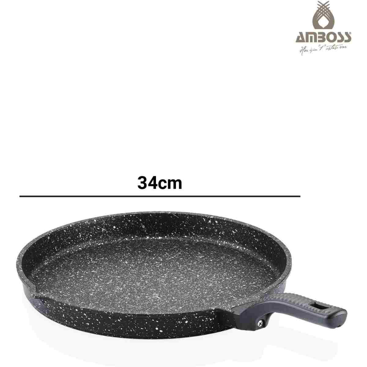 Amboss Döküm Granit Kapaklı Balık Tavası 34 cm - Görsel 12