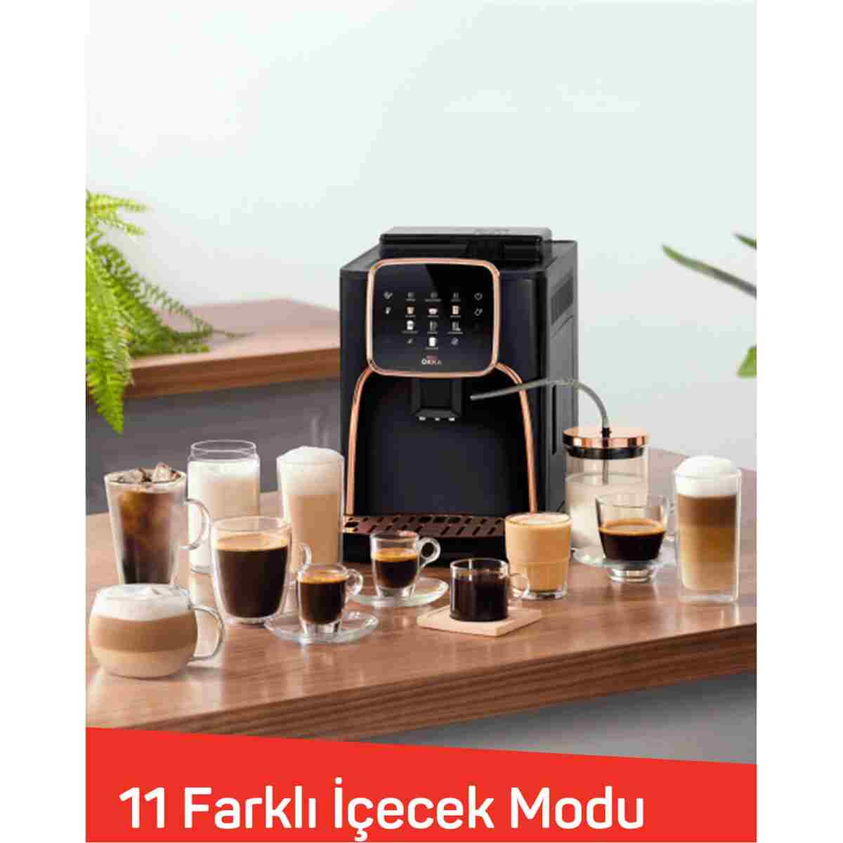 Arzum OK0028 Okka Espresso Pro M Tam Otomatik Espresso Makinesi, 11 Sıcak ve Soğuk İçecek, Bakır - Görsel 10