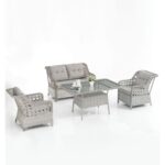 Evdemo Eren Rattan Bahçe Balkon Takımı 2+1+1 Gri