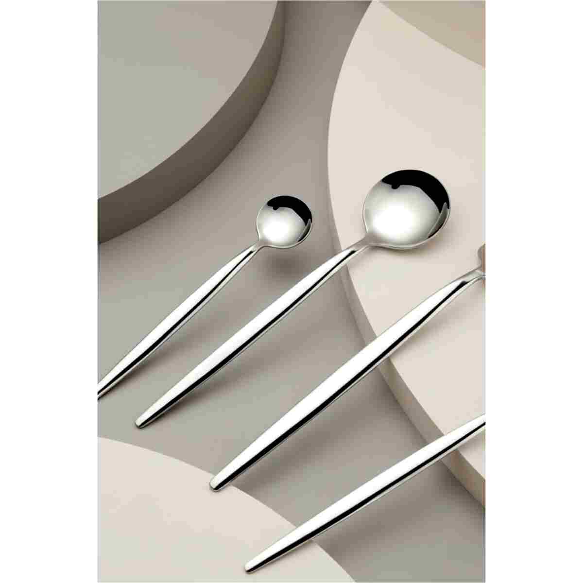 Kitchen Life 6'lı Paslanmaz 18/10 Yuvarlak Gümüş Çay Kaşığı - Paslanmaz Kararmaz Çelik Kaşık - Görsel 7