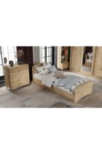 WENCE Samira Modern Genç Odası Takımı Meşe - 5 Parçalı Ve Tamamı 1. Kalite Mdf - Görsel 4