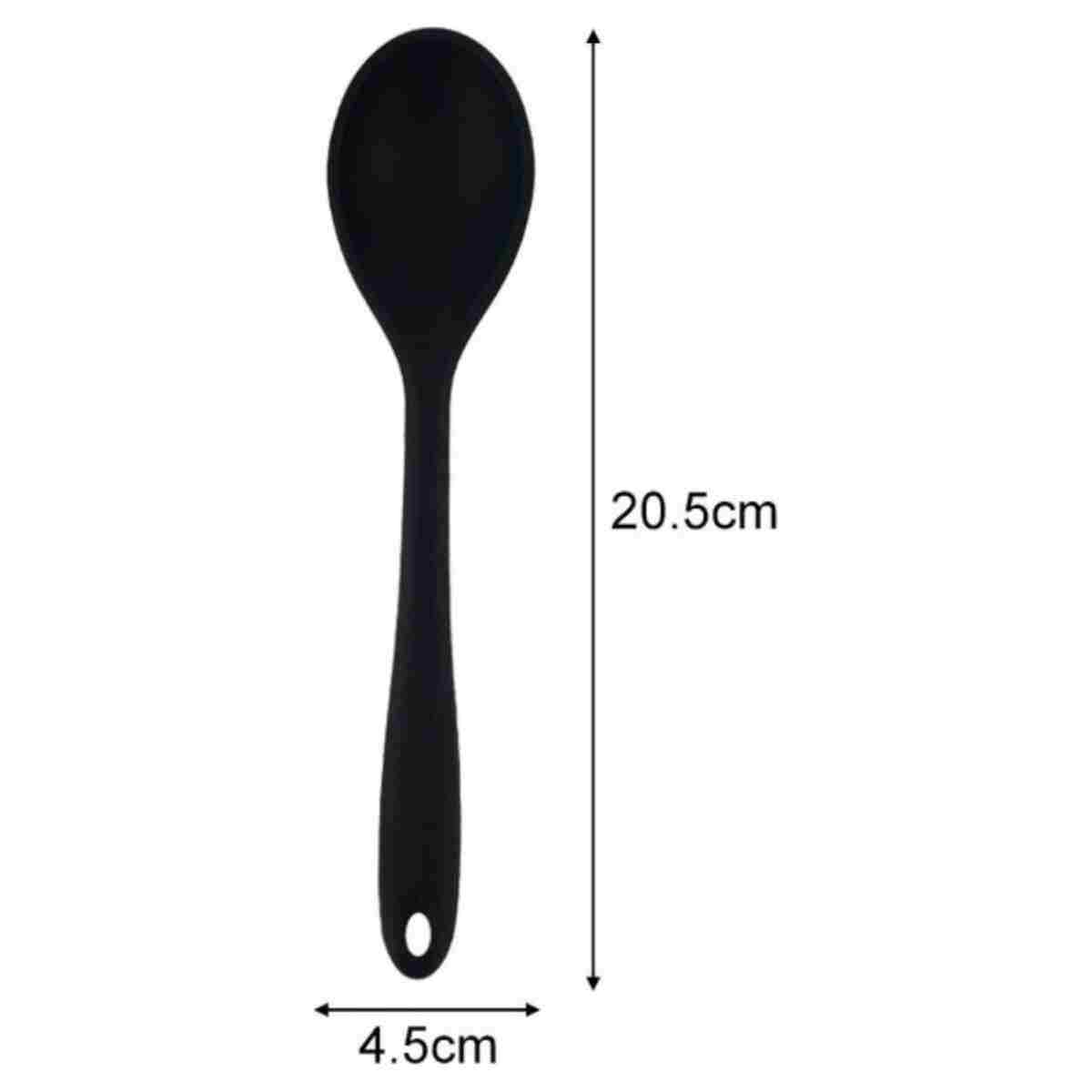 Multiamo İvory Sert Uçlu Isıya Dayanıklı Yanmaz Yapışmaz Silikon Kısa Derin Kaşık 20 Cm / 2 ADET - Görsel 6