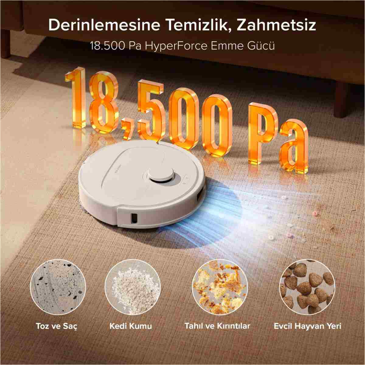 Roborock Qrevo L Pro Akıllı Robot Süpürge 18.500 Pa - Beyaz - Görsel 10