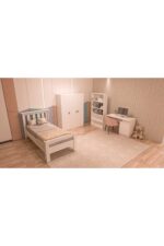 Ninnimo 4 Parçalı Beyaz Mdf Yaşam Genç Odası Takımı (karyola 90x190, Gardırop, Kitaplık Ve Çalışma Masası) - Görsel 2